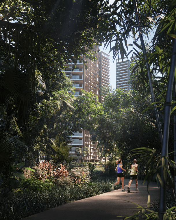 Lush landscaping around the property.